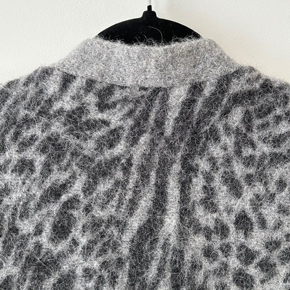 Rails Oslo Gray Animal Print Alpaca Wool Cardigan - Picture 13 of 16